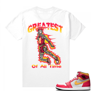 Light Fusion Red 1s Jordan Sneaker Tees Shirts Match White MJ Fusion Dunk