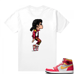 Light Fusion Red 1s Jordan Sneaker Tees Shirts Match White MJ x Fusion 1s