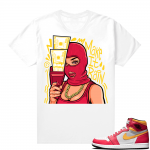 Light Fusion Red 1s Jordan Sneaker Tees Shirts Match White Make it Rain