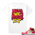 Light Fusion Red 1s Jordan Sneaker Tees Shirts Match White Mama Bubble Drip