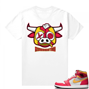 Light Fusion Red 1s Jordan Sneaker Tees Shirts Match White Bull