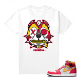 Light Fusion Red 1s Jordan Sneaker Tees Shirts Match White Pitbull