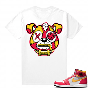 Light Fusion Red 1s Jordan Sneaker Tees Shirts Match White Puppy