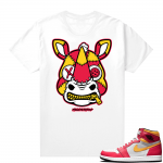 Light Fusion Red 1s Jordan Sneaker Tees Shirts Match White Rhino