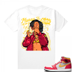 Light Fusion Red 1s Jordan Sneaker Tees Shirts Match White Money to Burn