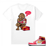 Light Fusion Red 1s Jordan Sneaker Tees Shirts Match White My Precious