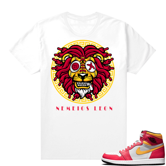 Light Fusion Red 1s Jordan Sneaker Tees Shirts Match White Nemeios Leon