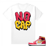 Light Fusion Red 1s Jordan Sneaker Tees Shirts Match White No Cap Bubble Drip