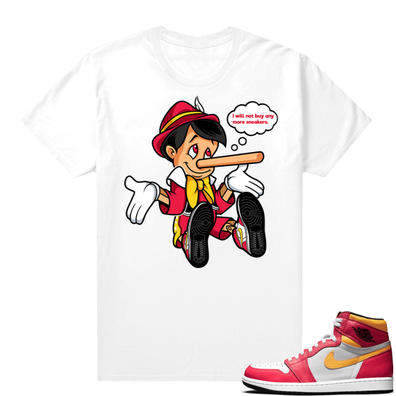 Light Fusion Red 1s Jordan Sneaker Tees Shirts Match White No More Sneakers