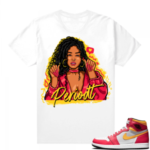 Light Fusion Red 1s Jordan Sneaker Tees Shirts Match White Periodt