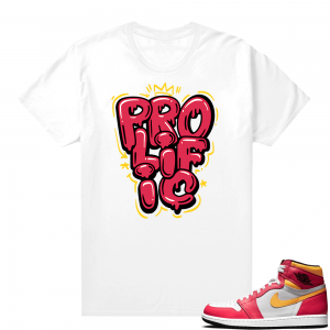 Light Fusion Red 1s Jordan Sneaker Tees Shirts Match White Prolific Bubble Drip