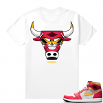 Light Fusion Red 1s Jordan Sneaker Tees Shirts Match White Rare Air Bull