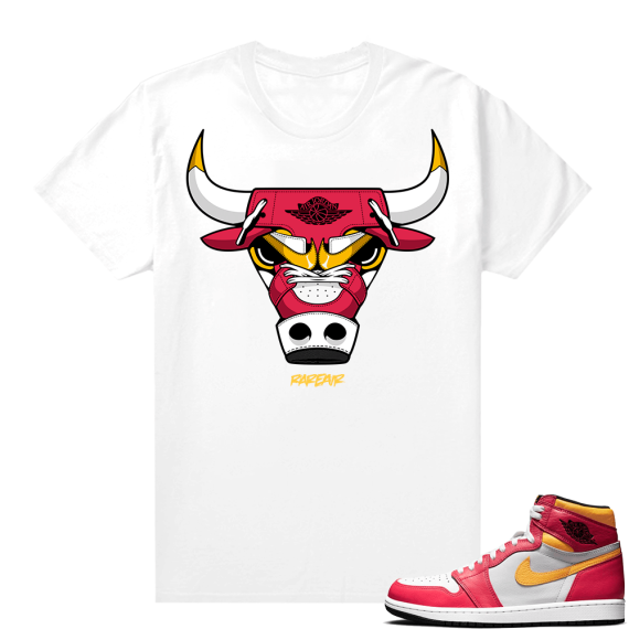 Light Fusion Red 1s Jordan Sneaker Tees Shirts Match White Rare Air Bull