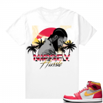 Light Fusion Red 1s Jordan Sneaker Tees Shirts Match White Retro Nipsey