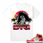 Light Fusion Red 1s Jordan Sneaker Tees Shirts Match White Retro Notorious