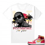 Light Fusion Red 1s Jordan Sneaker Tees Shirts Match White Retro Pop Smoke