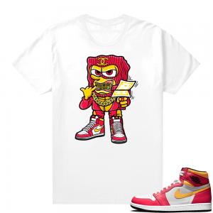 Light Fusion Red 1s Jordan Sneaker Tees Shirts Match White Savage Mode