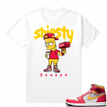 Light Fusion Red 1s Jordan Sneaker Tees Shirts Match White Shiesty Season