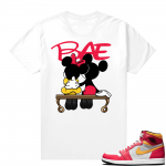 Light Fusion Red 1s Jordan Sneaker Tees Shirts Match White Sneaker Bae