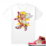 Light Fusion Red 1s Jordan Sneaker Tees Shirts Match White Sneaker Cupid