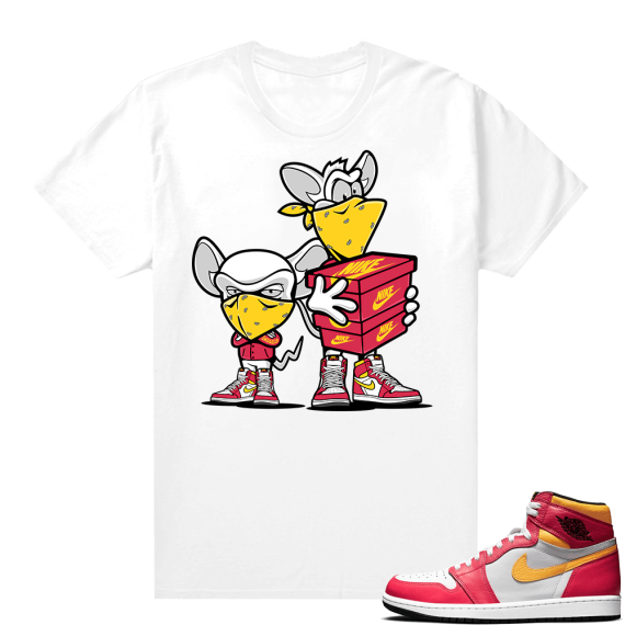 Light Fusion Red 1s Jordan Sneaker Tees Shirts Match White Sneaker Heist