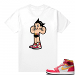 Light Fusion Red 1s Jordan Sneaker Tees Shirts Match White Sneakerhead Astroboy