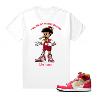 Light Fusion Red 1s Jordan Sneaker Tees Shirts Match White Sneakerhead Pinocchio