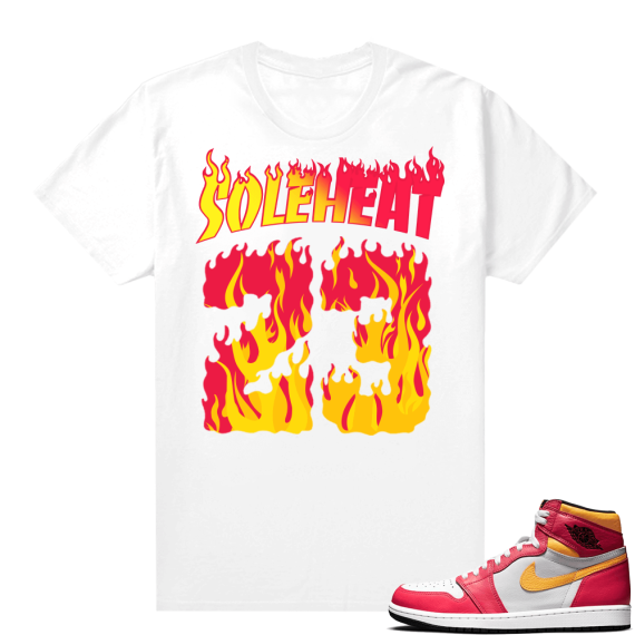 Light Fusion Red 1s Jordan Sneaker Tees Shirts Match White SoleHeat 23