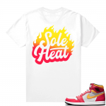 Light Fusion Red 1s Jordan Sneaker Tees Shirts Match White Soleheat Logo