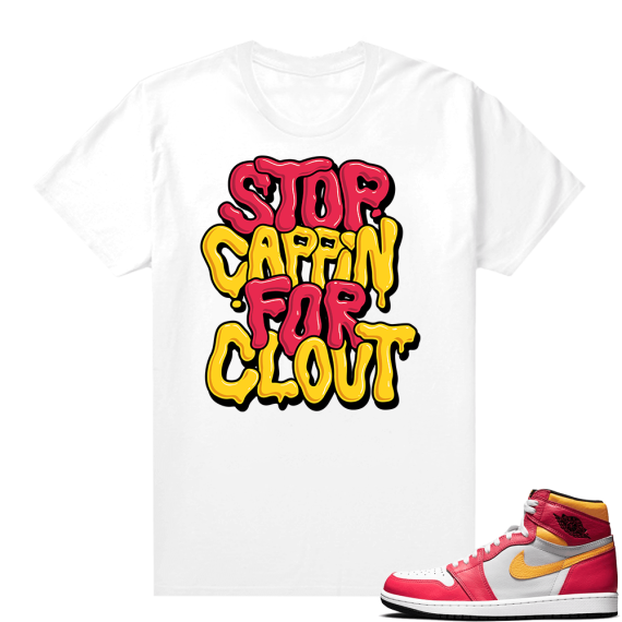 Light Fusion Red 1s Jordan Sneaker Tees Shirts Match White Stop Cappin Bubble Drip