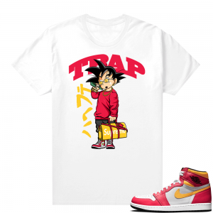 Light Fusion Red 1s Jordan Sneaker Tees Shirts Match White Trap Goku