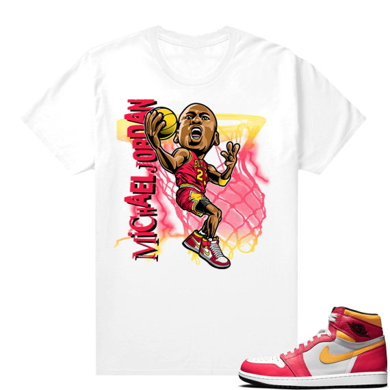 Light Fusion Red 1s Jordan Sneaker Tees Shirts Match White Vintage MJ