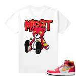 Light Fusion Red 1s Jordan Sneaker Tees Shirts Match White Bear