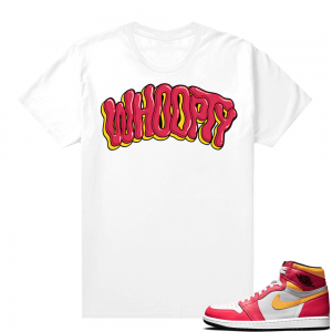 Light Fusion Red 1s Jordan Sneaker Tees Shirts Match White Whoopty Bubble Drip