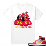 Light Fusion Red 1s Jordan Sneaker Tees Shirts Match White Ws to Ms