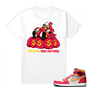 Light Fusion Red 1s Jordan Sneaker Tees Shirts Match White Ws to Ms