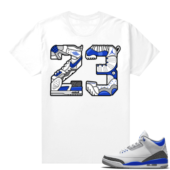 Racer Blue 3s Jordan Sneaker Tees 23 Mashup