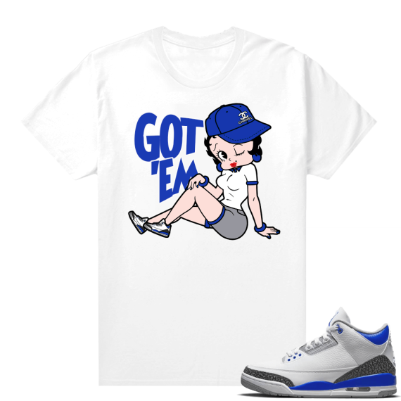 Racer Blue 3s Jordan Sneaker Tees Betty Got EM