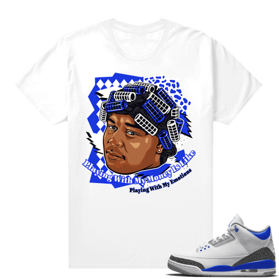 Racer Blue 3s Jordan Sneaker Tees Big Worm