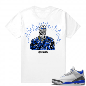 Racer Blue 3s Jordan Sneaker Tees Blessed