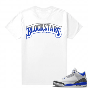 Racer Blue 3s Jordan Sneaker Tees Blockstars