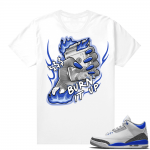 Racer Blue 3s Jordan Sneaker Tees Burn it up