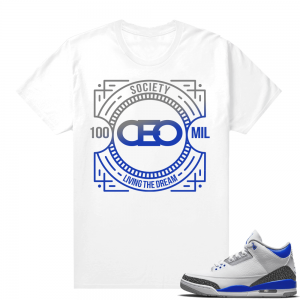 Racer Blue 3s Jordan Sneaker Tees CEO 100 Mil Club