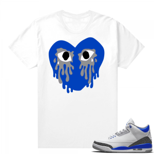 Racer Blue 3s Jordan Sneaker Tees Crying Heart