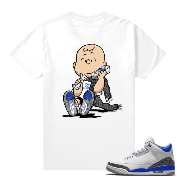 Racer Blue 3s Jordan Sneaker Tees Designer Charlie