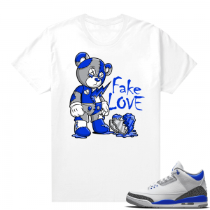 Racer Blue 3s Jordan Sneaker Tees Fake Love Bear V1