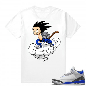 Racer Blue 3s Jordan Sneaker Tees Fly Goku