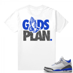 Racer Blue 3s Jordan Sneaker Tees Gods Plan