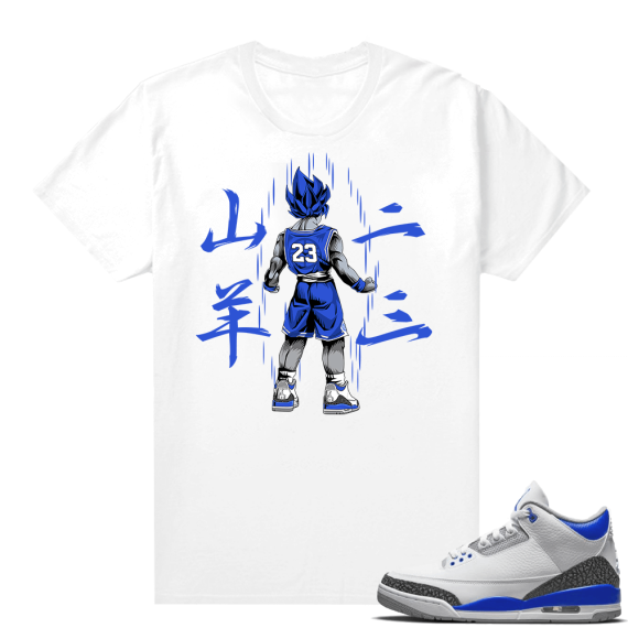 Racer Blue 3s Jordan Sneaker Tees Goku 23