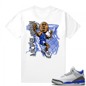 Racer Blue 3s Jordan Sneaker Tees MJ Finesse